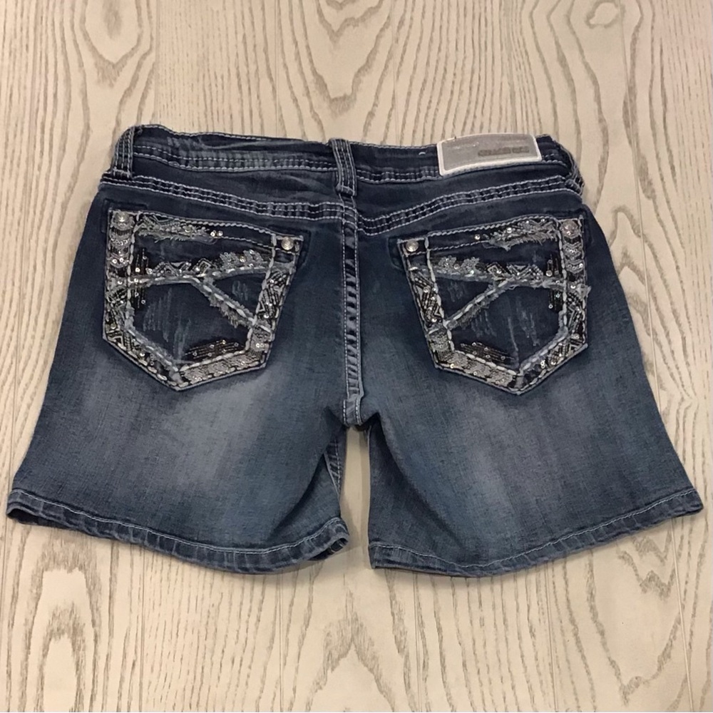 Grace In LA 26 (US 1/2) Denim Women's Easy Fit Jeans Shorts Embellished Western